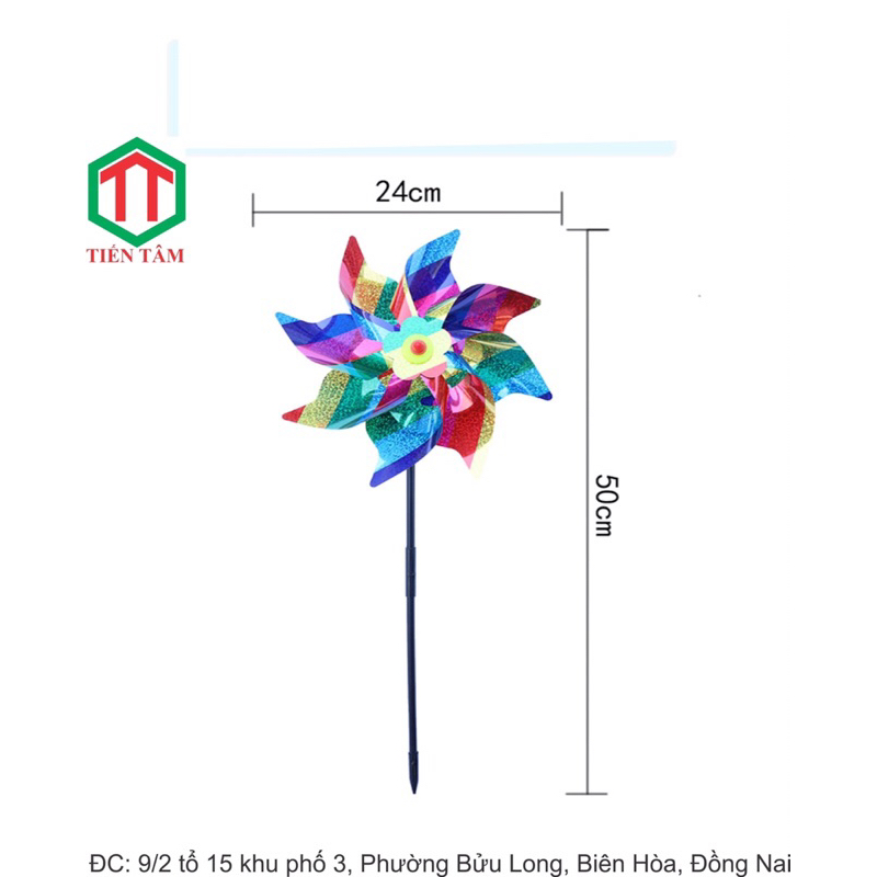 Chong chóng 8 lá màu kim sa lấp lánh