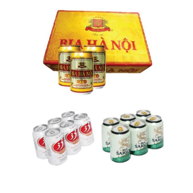 Bia lon 330ml các loại