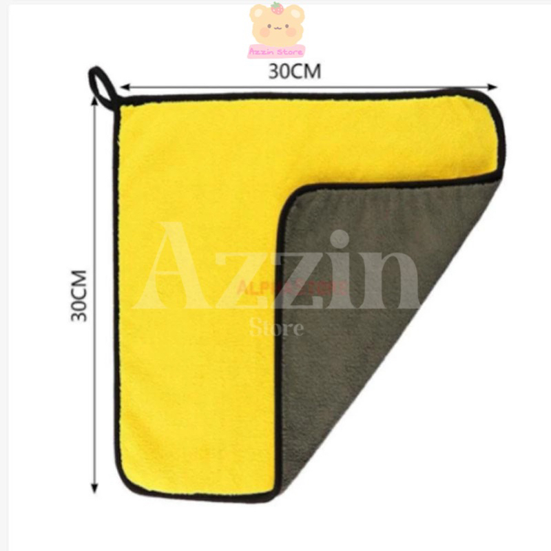 Khăn Lau Đa Năng Màu Vàng Lau Ô Tô Xe Hơi lau bếp lau kính lau tay 2 lớp siêu sạch siêu thấm hút - Azzin Store