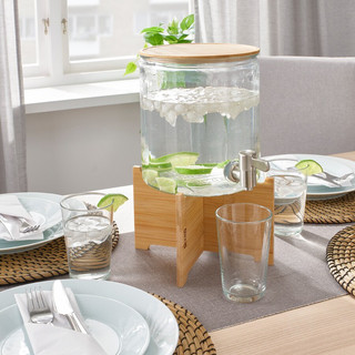 (sẵn  ship HN) Bình thuỷ tinh 4l có vòi IKEA 365+ chính hãng (có kèm chân đế kê bình)