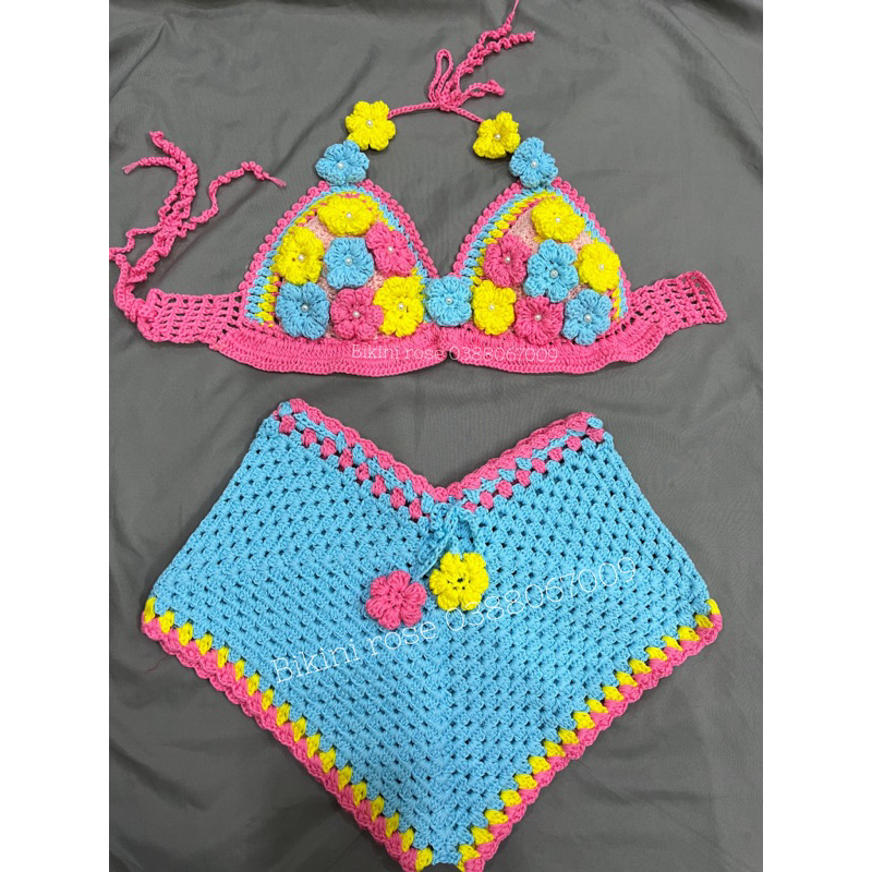 SÉT LEN MÓC GẮN HOA HỒNG XANH CÓ SẴN S M L