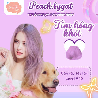 Thuốc nhuộm tóc TÍM HỒNG KHÓI cần dùng thuốc tẩy tóc của Peachbygat , Peach bygat