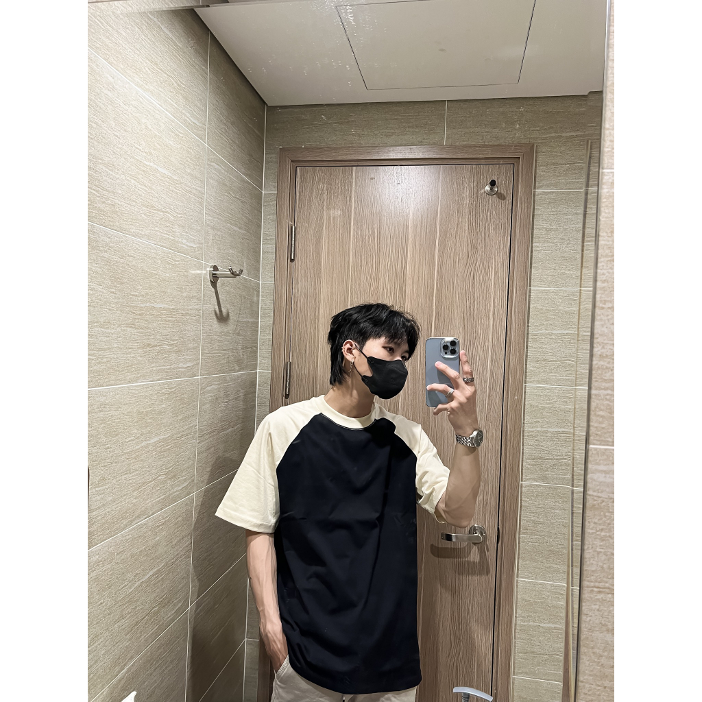 Áo thun raglan, cotton 100%, co dãn 2 chiều, 250gsm