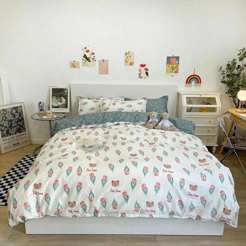 SET 4 MÓN CHĂN GA GỐI POLI NHẬP TRUNG BO CHUN ĐỦ SIZE