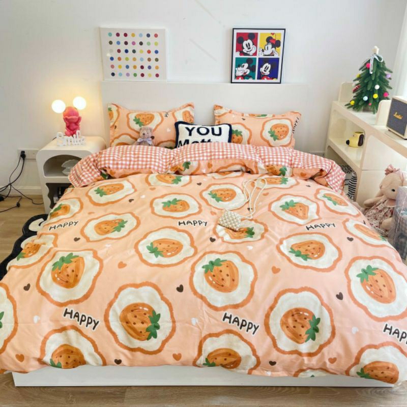 SET 4 MÓN CHĂN GA GỐI POLI NHẬP TRUNG BO CHUN ĐỦ SIZE