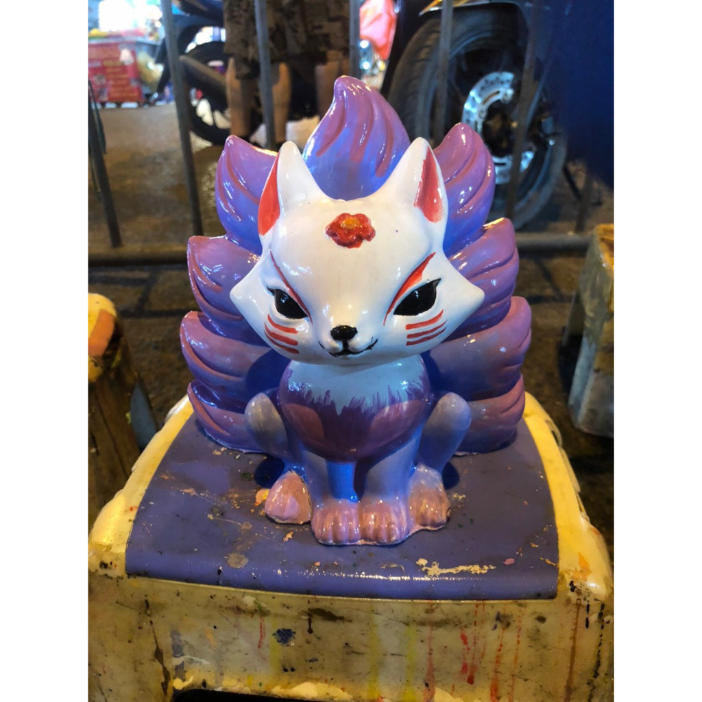 Tượng tô màu Hồ Ly- Tượng tô cho bé tặng kèm cọ và màu vẽ acrylic