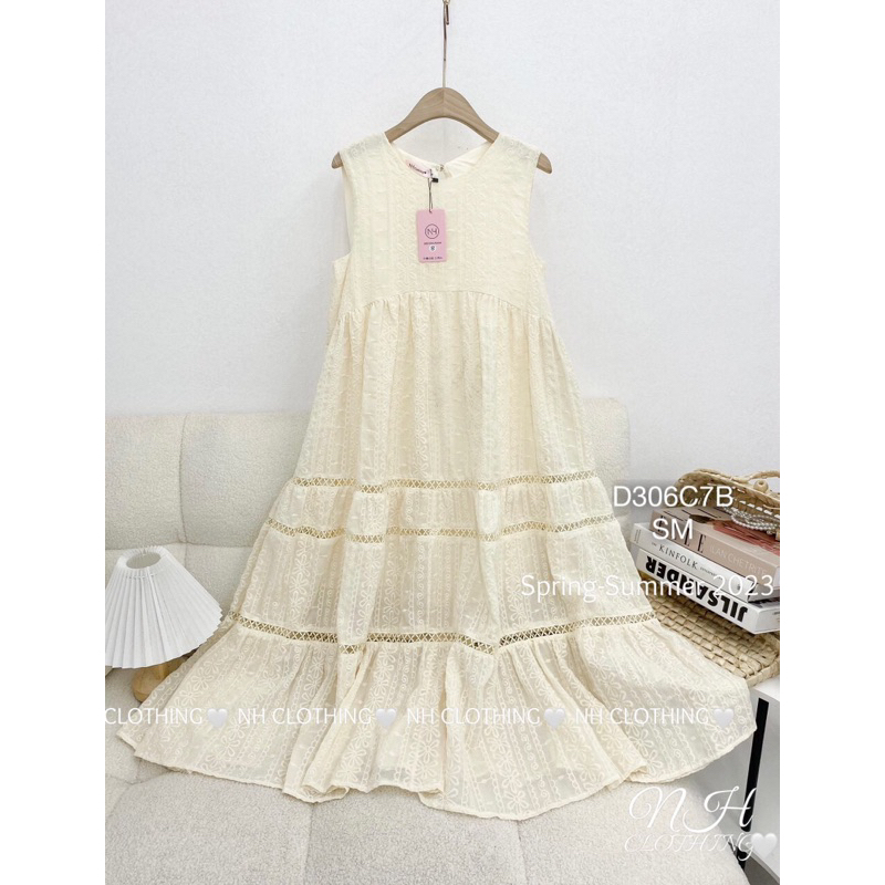 💋Đầm suông sát nách hoa cao cấp