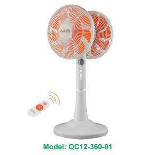 Quạt cây, quạt đứng 2 đầu 7 cánh qc12-360, quạt mát 360 độ, công suất 80w quạt mát mùa hè