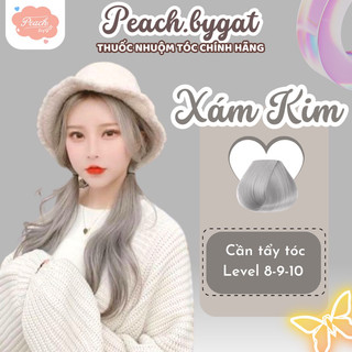 Thuốc nhuộm tóc XÁM KIM cần dùng thuốc tẩy tóc của Peachbygat , Peach bygat