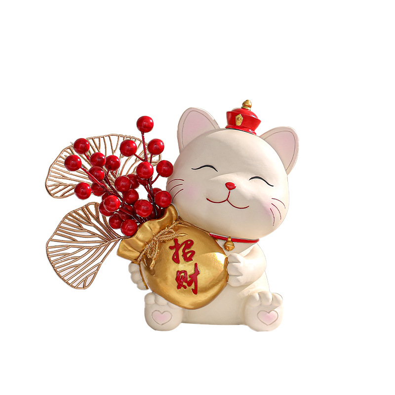 Tượng thạch cao tô màu Mèo Thần Tài- Đồ chơi tô màu cho bé tặng kèm cọ và màu vẽ acrylic