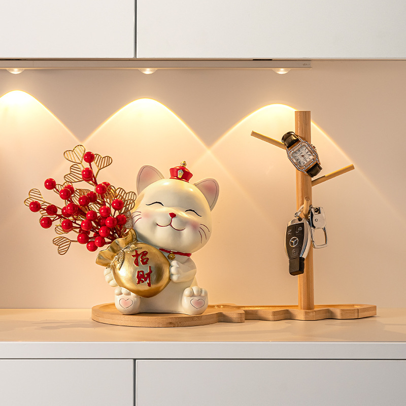 Tượng thạch cao tô màu Mèo Thần Tài- Đồ chơi tô màu cho bé tặng kèm cọ và màu vẽ acrylic