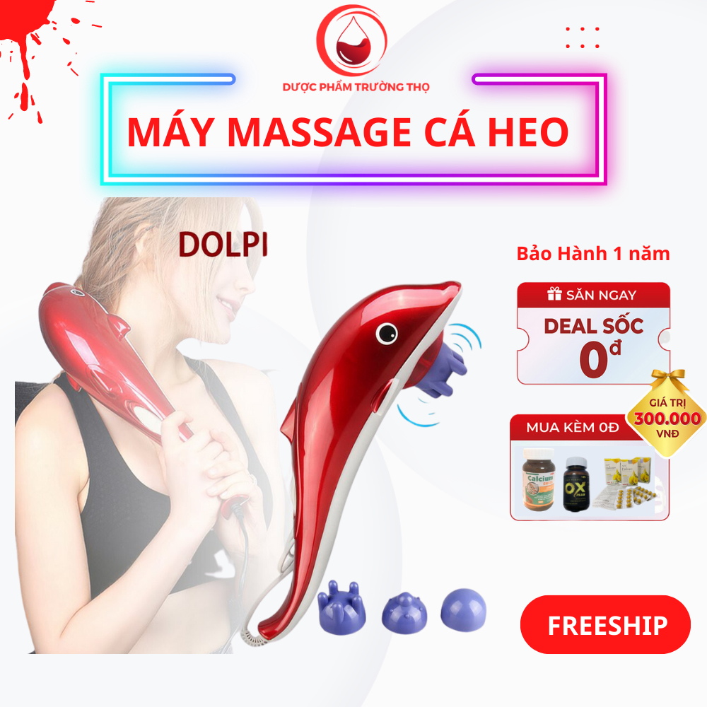 Máy massage đấm lưng cá heo cầm tay DolphinPL , Máy đấm lưng trị mỏi vai lưng , Máy massage đấm lưng - bảo hành 12 tháng