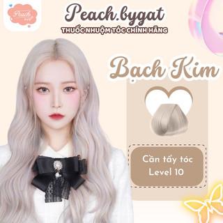 Thuốc nhuộm tóc BẠCH KIM cần dùng thuốc tẩy tóc của Peachbygat , Peach bygat