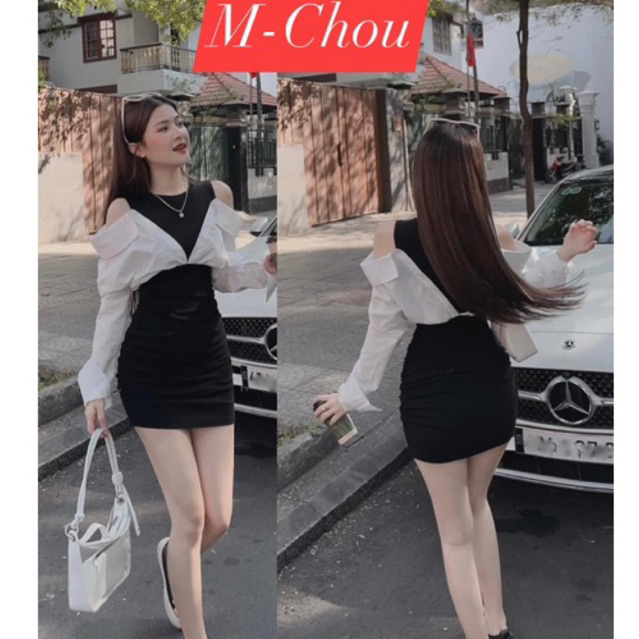 Váy body M-Chou mix áo sơ mi cách điệu xinh xắn