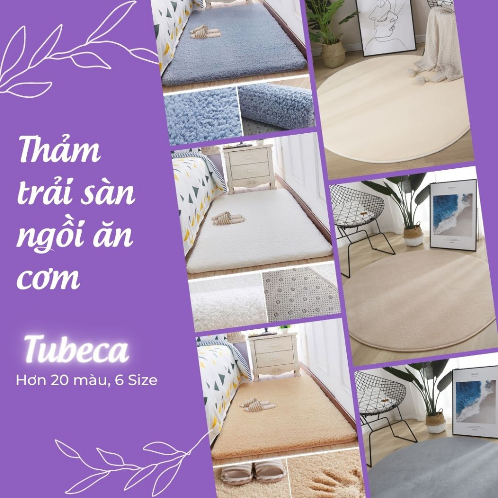 Thảm trải sàn ngồi ăn cơm | Chống trượt | Giá rẻ | Nhung nỉ và Lông cừu | TUBECA T60