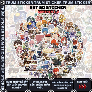 Set 100 stickers, hình dán game genshin impact -game,anime- trang trí, decor laptop, cặp sách - trùm stickers 026