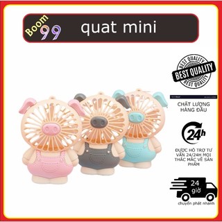 Quạt cute cầm tay có đế để bàn - quạt mini sạc pin tích điện