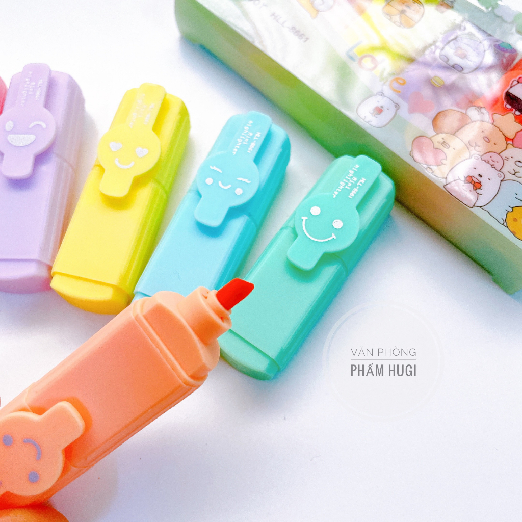 Hộp 6 cây bút dạ quang  bút highlight đánh dấu dễ thương