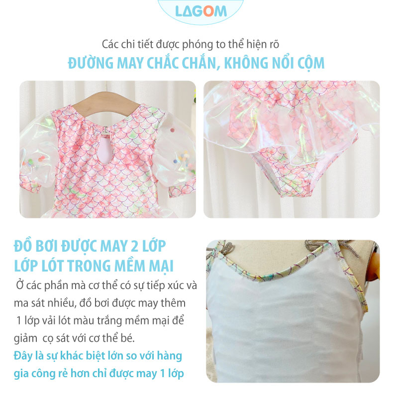 [7-32kg| 50 Mẫu] Đồ Bơi Bé Gái 1 Mảnh Công Chúa - Họa Tiết Nơ Cài Sau Lưng Điệu Đà
