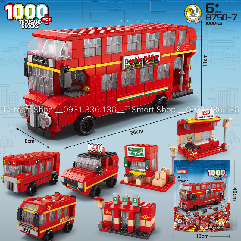 Đồ chơi lắp ráp bé trai: Lego xe buýt 2 tầng, lego tàu vũ trụ, lego xe cứu hộ, máy bay