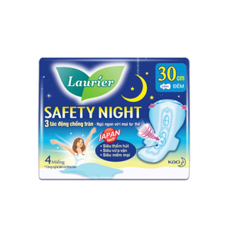 Băng vệ sinh Laurier Safety Night Đêm Siêu An Toàn 30cm 4 miếng