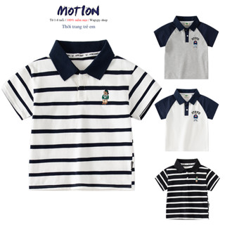 Áo Polo bé trai ngắn tay KACADY thun sơ mi cộc nam cho trẻ từ 2-10 tuổi