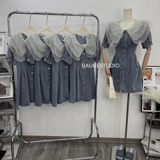 Váy Jean Cổ Bèo Hàng QC L1