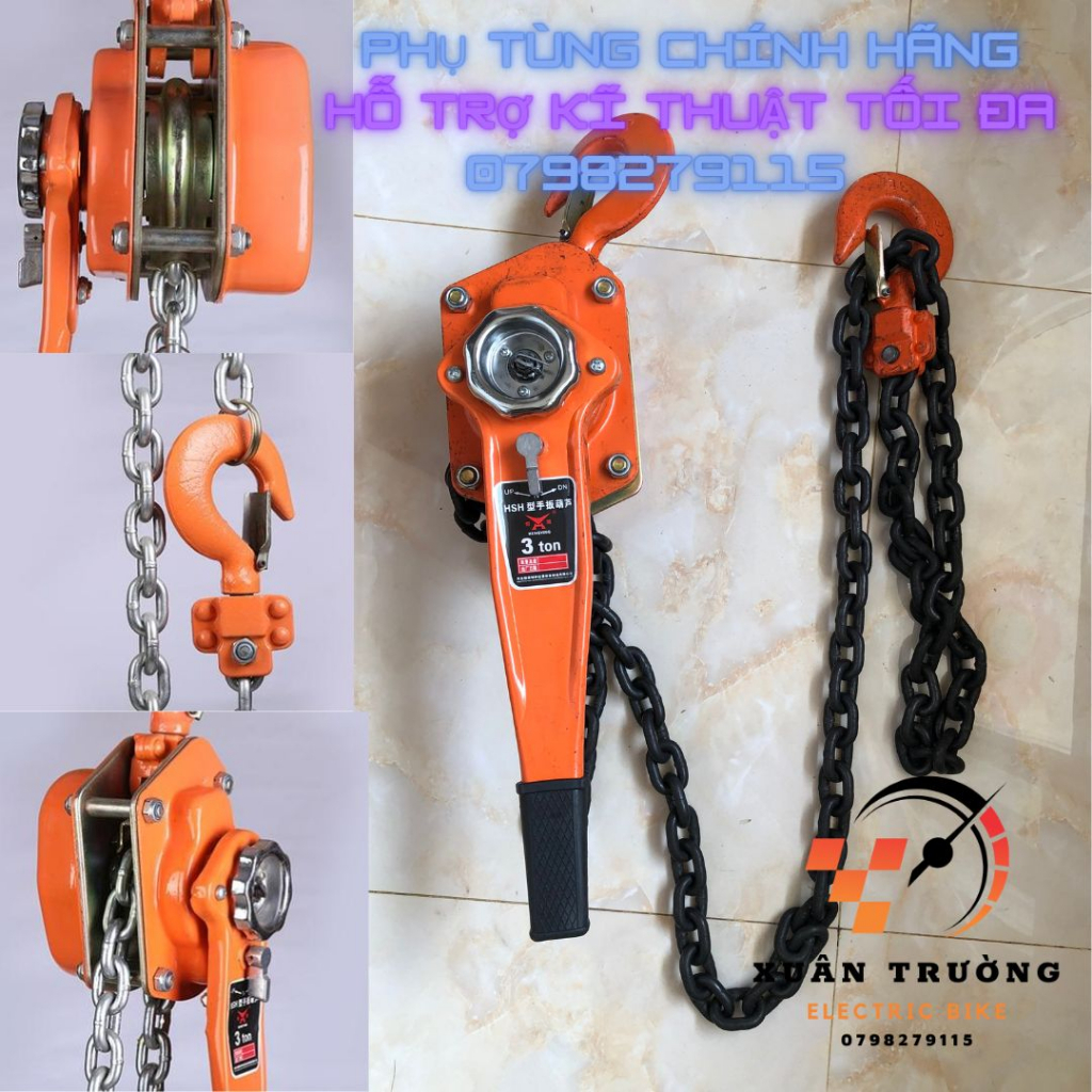 balang xích lắc tay 3 tấn - xích 3 mét
