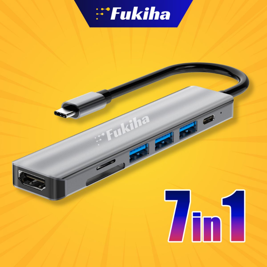 Hub Chia Type C 7-in-1 Fukiha Sang HDMI 4K / USB 3.0 / Đọc Thẻ Nhớ SD / Micro SD ⚡️ Chip Nhập Khẩu ⚡️ Bảo Hành 12 Tháng