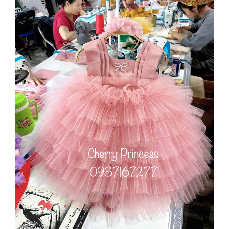 𝑳𝑨𝑫𝒀 𝑫𝑹𝑬𝑺𝑺 -👗Đầm Váy công chúa bé gái thiết kế cao cấp 7 tầng sang chảnh 1-10