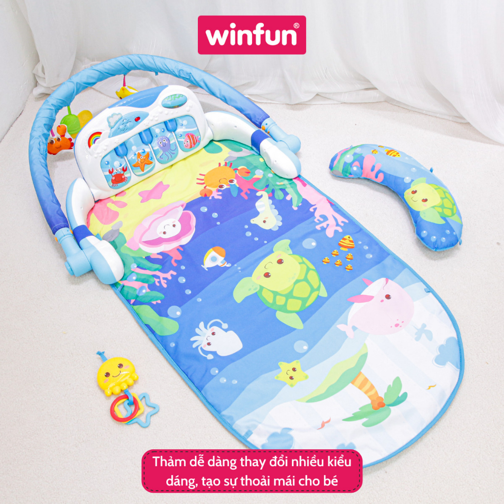 Thảm nằm chơi cho bé  đàn piano đại dương đa năng Winfun 0860 - đồ chơi phát triển đa giác quan cho bé giai đoạn đầu đời