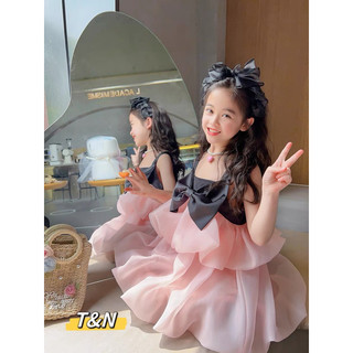 Váy công chúa cho bé voan tơ 2 tầng