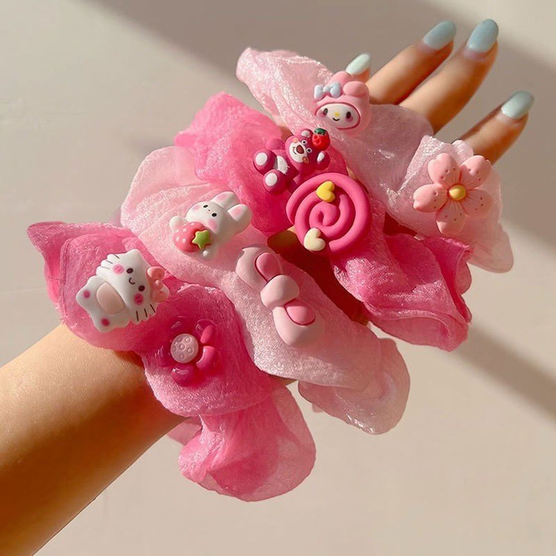 Cột Tóc, Scrunchies Đính Charm Nhiều Hình Cute