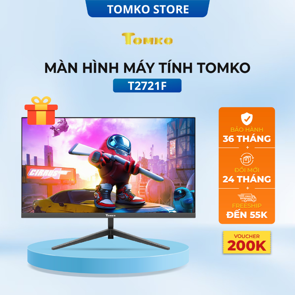 Màn hình máy tính 2K Tomko 27 inch T2721F FHD - Hàng Chính Hãng , CHƠI GAME NGON lại CHIẾN ĐỒ HỌA TỐT - Tomko