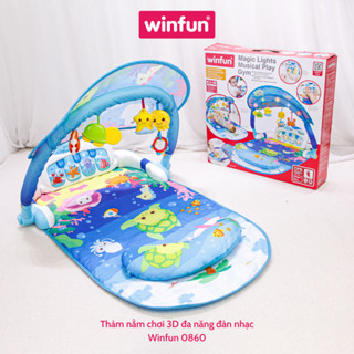 Thảm nhạc cho bé nằm chơi 3D đa năng có đàn nhạc Winfun 0860 - 3 giai đoạn, phát triển đa giác quan cho bé sơ sinh