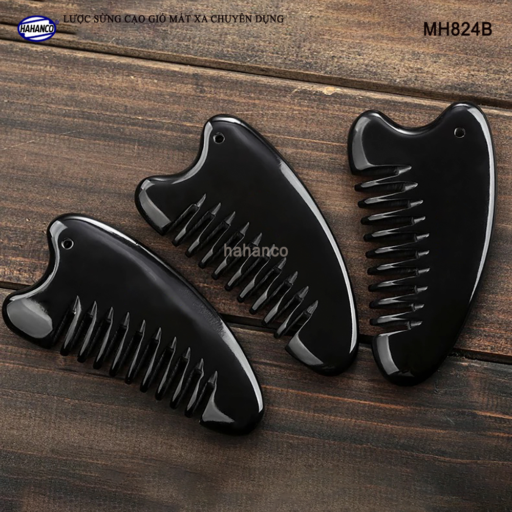 Dụng Cụ Lược Cạo Gió Chuyên Dụng Bằng Sừng HAHANCO Masssage Lưu Thông Khí Huyết- MH824B