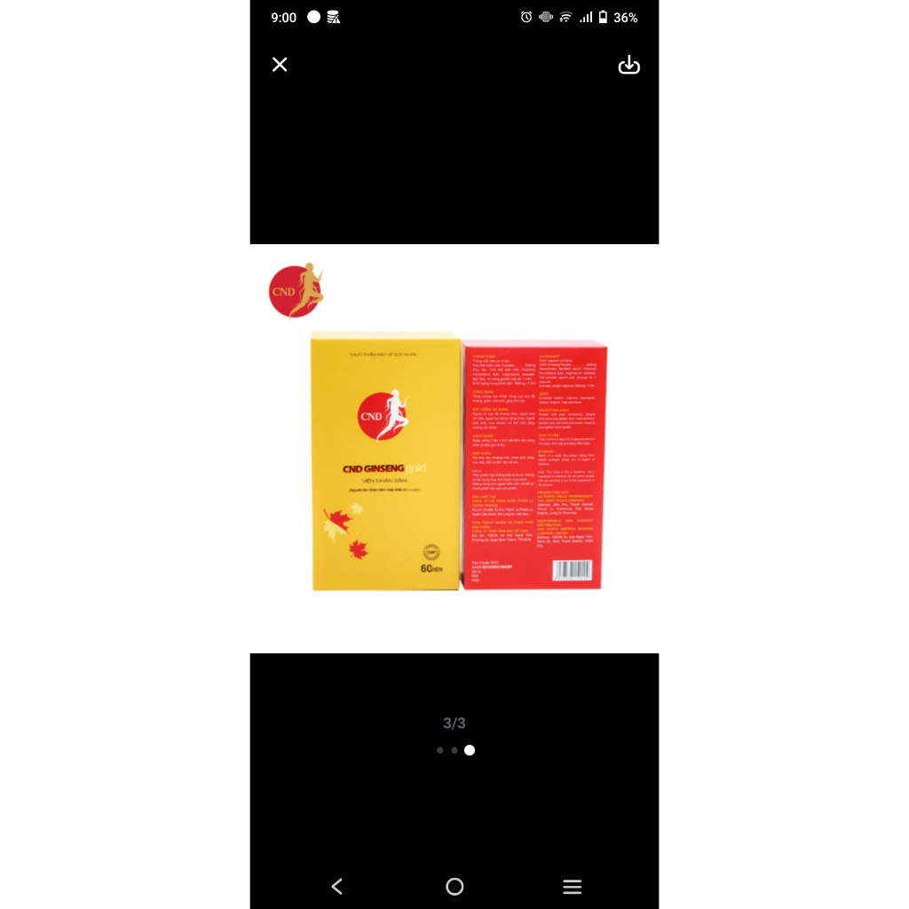 Viên nhân sâm CND GINSENG GOLD - SÂM BẮC MỸ CANADA