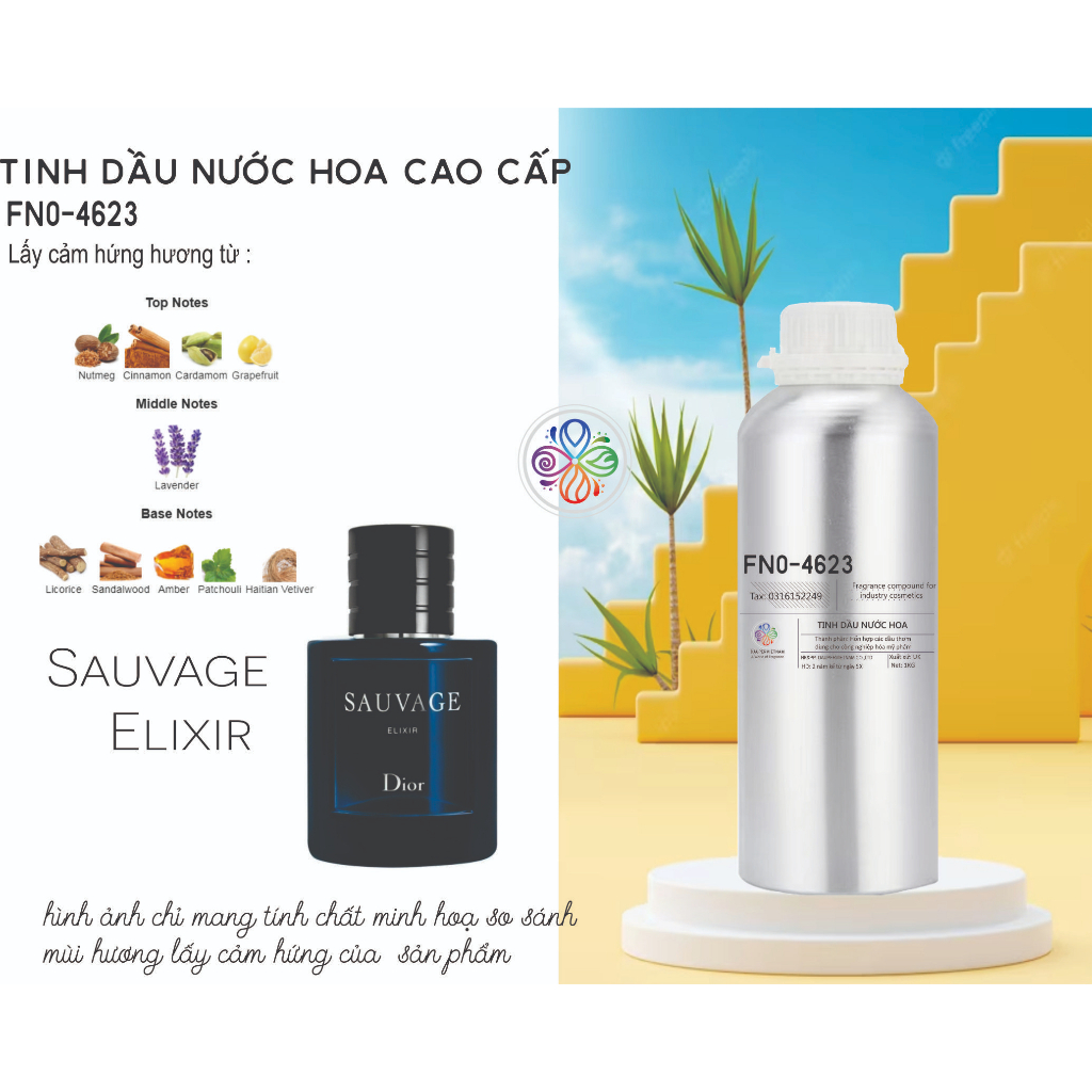 TINH DẦU NƯỚC HOA style Dior Sauvage Elixir'', 2021 Style