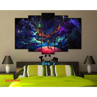 Bộ tranh dán tường decor 5 bức nhựa formex - tranh vũ trụ,không gian