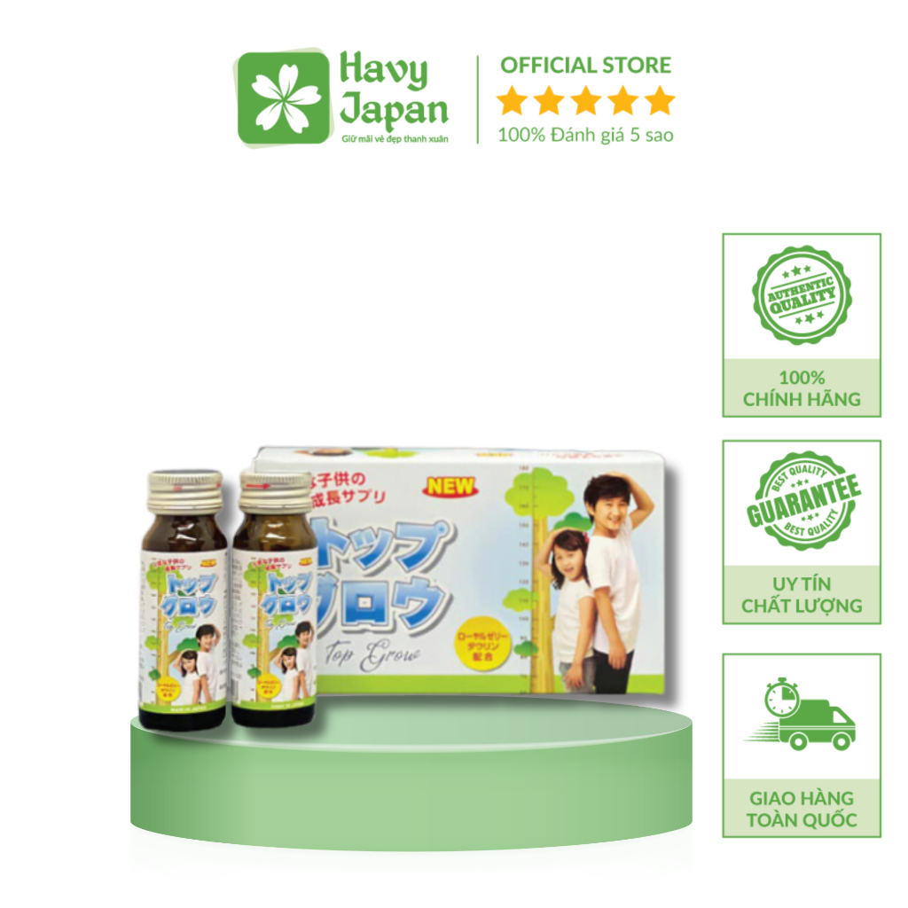 Siro Vitamin Hỗ Trợ Tăng Trưởng Chiều Cao Cho Trẻ Em Top Grow 30ml x 10 Lọ Nhật Bản