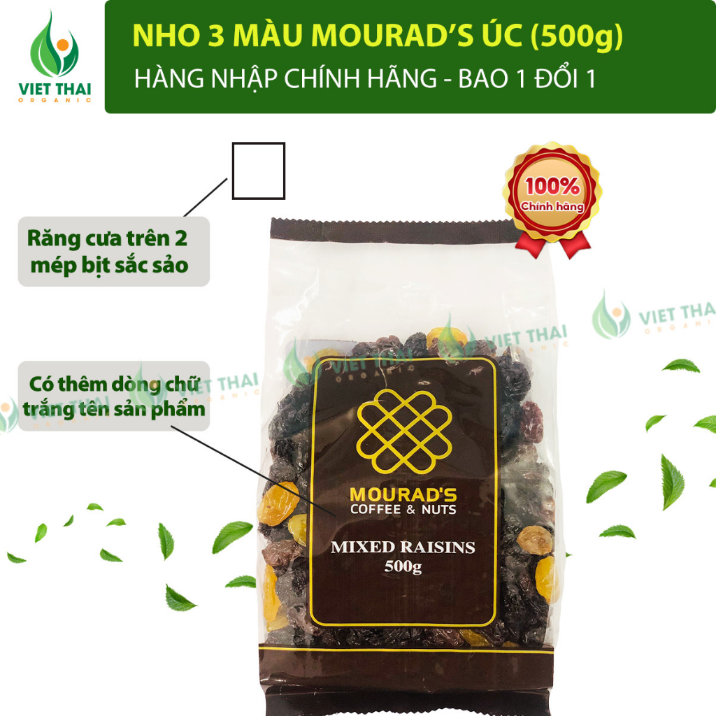 Nho Khô Thập Cẩm Úc Mix 3 Màu Mourad Chua Ngọt Siêu Ngon - HÀNG CHUẨN NGON chất lượng 500g