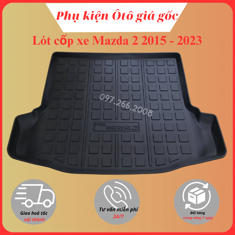 Lót cốp xe Mazda 2 2015 - 2023 nhựa dẻo cao cấp, không mùi, dễ dàng lau rửa