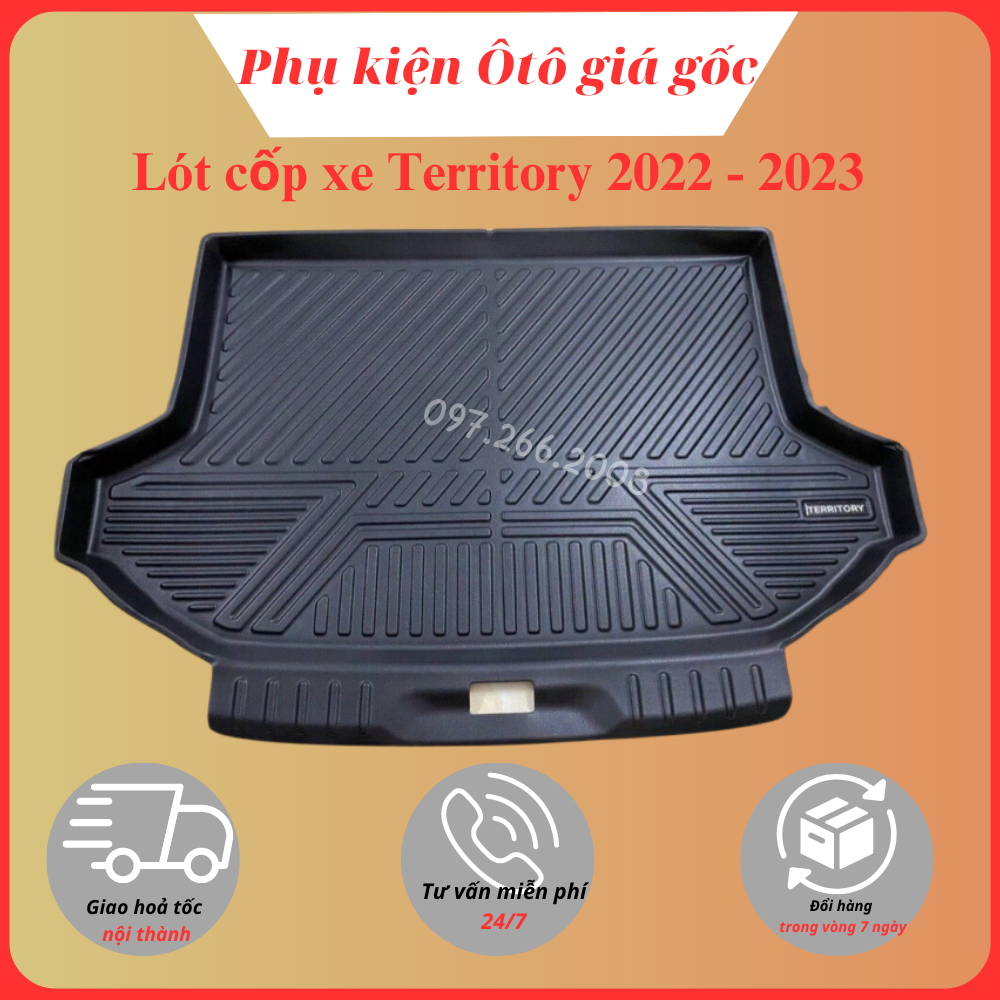 Lót cốp xe Ford Territory 2022, 2023, nhựa dẻo cao cấp, không mùi, dễ dàng lau rửa