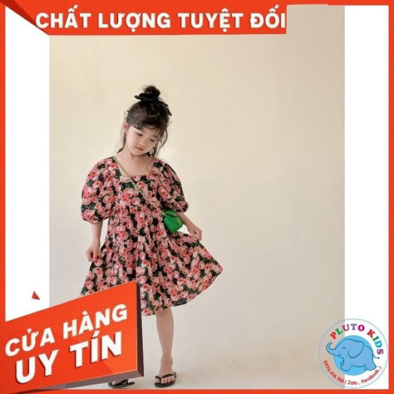 Váy hoa hồng sofia cho bé gái