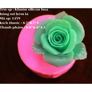 Khuôn silicon 3d làm thạch làm bánh mẫu hoa hồng xoắn lá