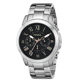 Đồng hồ nam F0$$IL FS4994 Men's Stainless Steel Analog Black Dial Genuine, Authentic, Full box, Luxury diamond watch