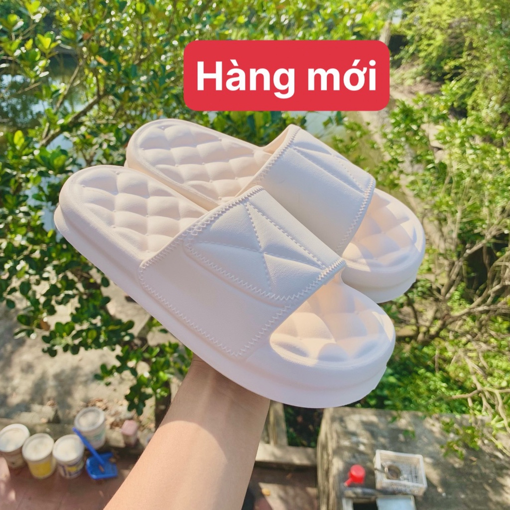 Dép bánh mì nữ độn đế 3cm, dép quai ngang chao chất liệu eva kiểu ulzzang unisex siêu nhẹ.