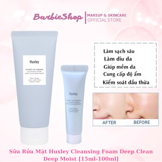 Sữa Rửa Mặt Tạo Bọt Huxley Cleansing Foam Deep Clean Deep Moist 10g - 100g