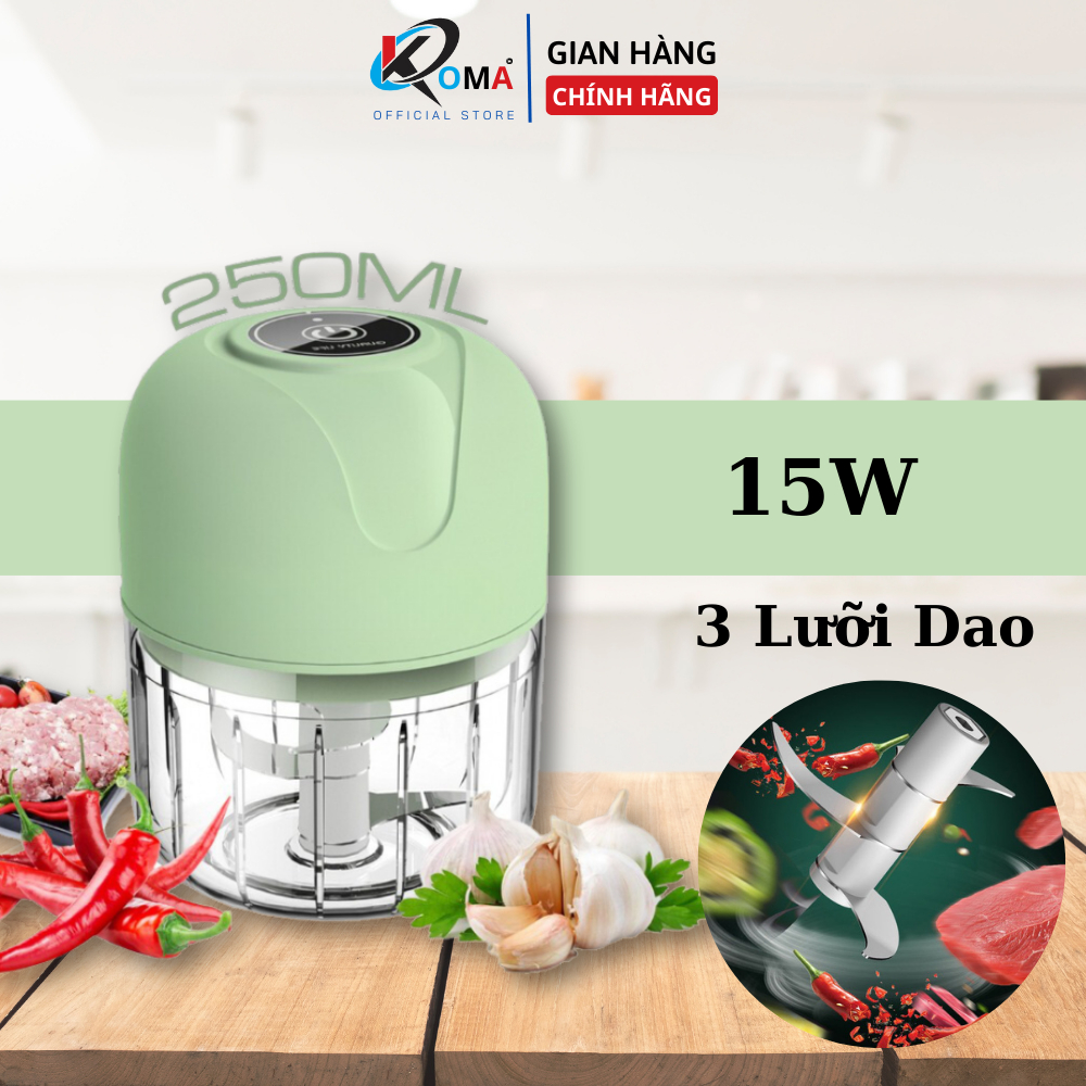 Máy xay mini tỏi ớt đa năng dùng cho gia đình, máy xay nhỏ gọn dung tích  250ml