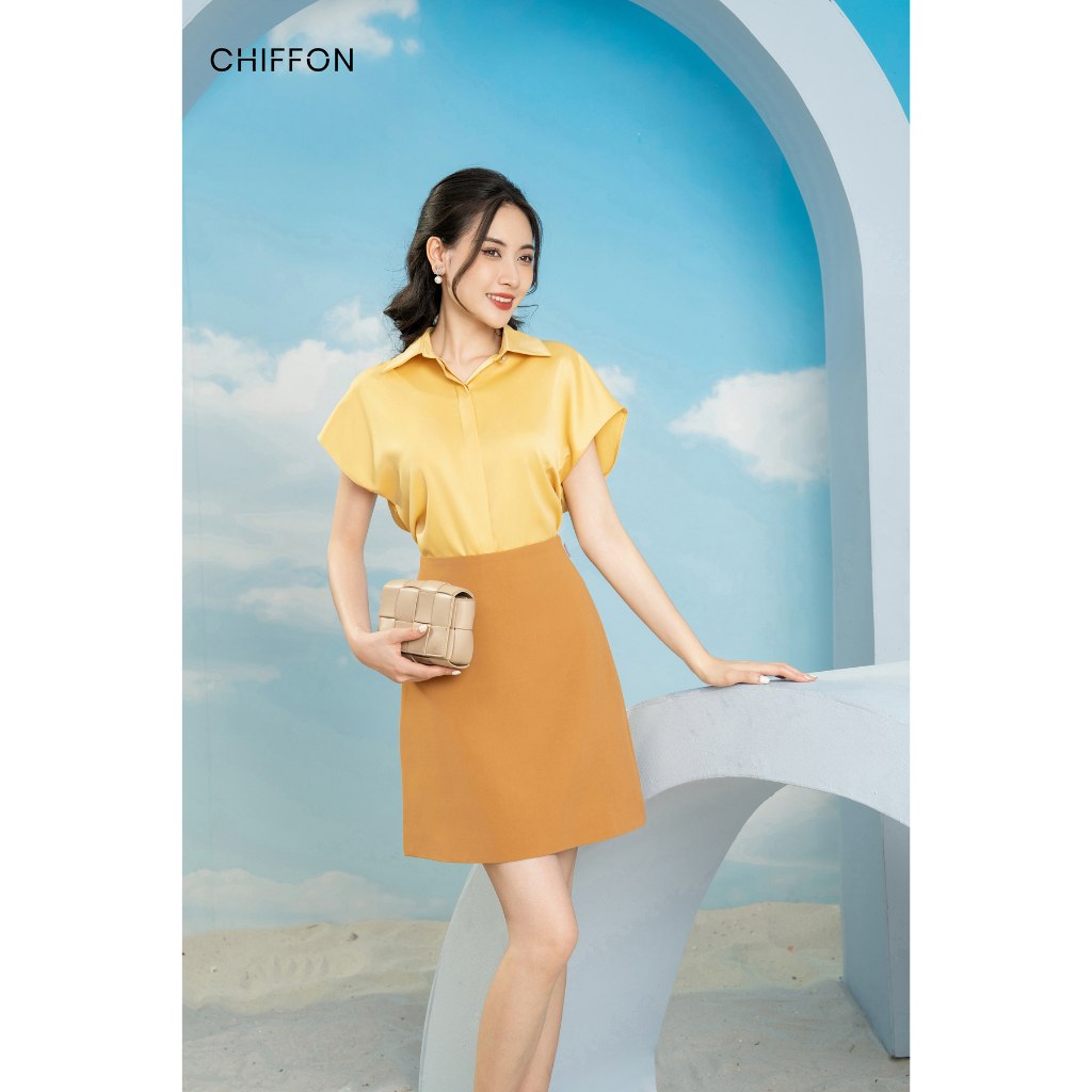 Chân váy chữ A trơn Chiffon